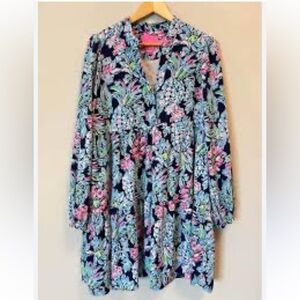 Lilly Pulitzer long sleeve dress floral pattern size small